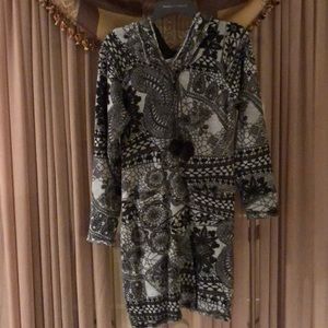 Brown and white cozy sweater dress